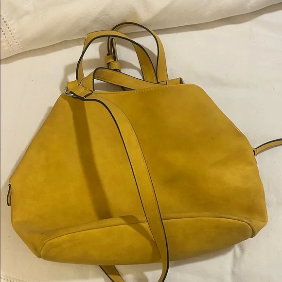 Yellow free people leather purse with long and short straps - Picture 1 of 4